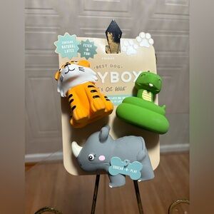 Fringe - Set Of 3  /  Let’s Get Wild Squeaky Latex  Dog Toy